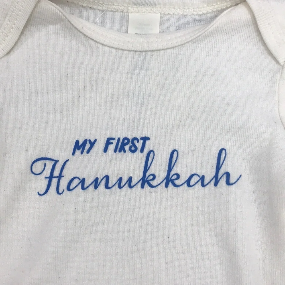 🎁 TENTH&PINE My First Hanukkah Organic Cotton Bodysuit